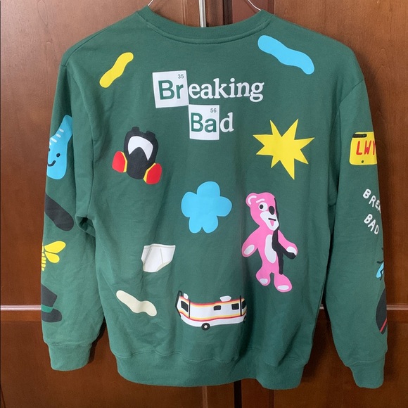 Breaking Bad Heisenberg Sweatshirt Unisex Oversize Green Pop Art Hot Topic Small - Picture 6 of 8